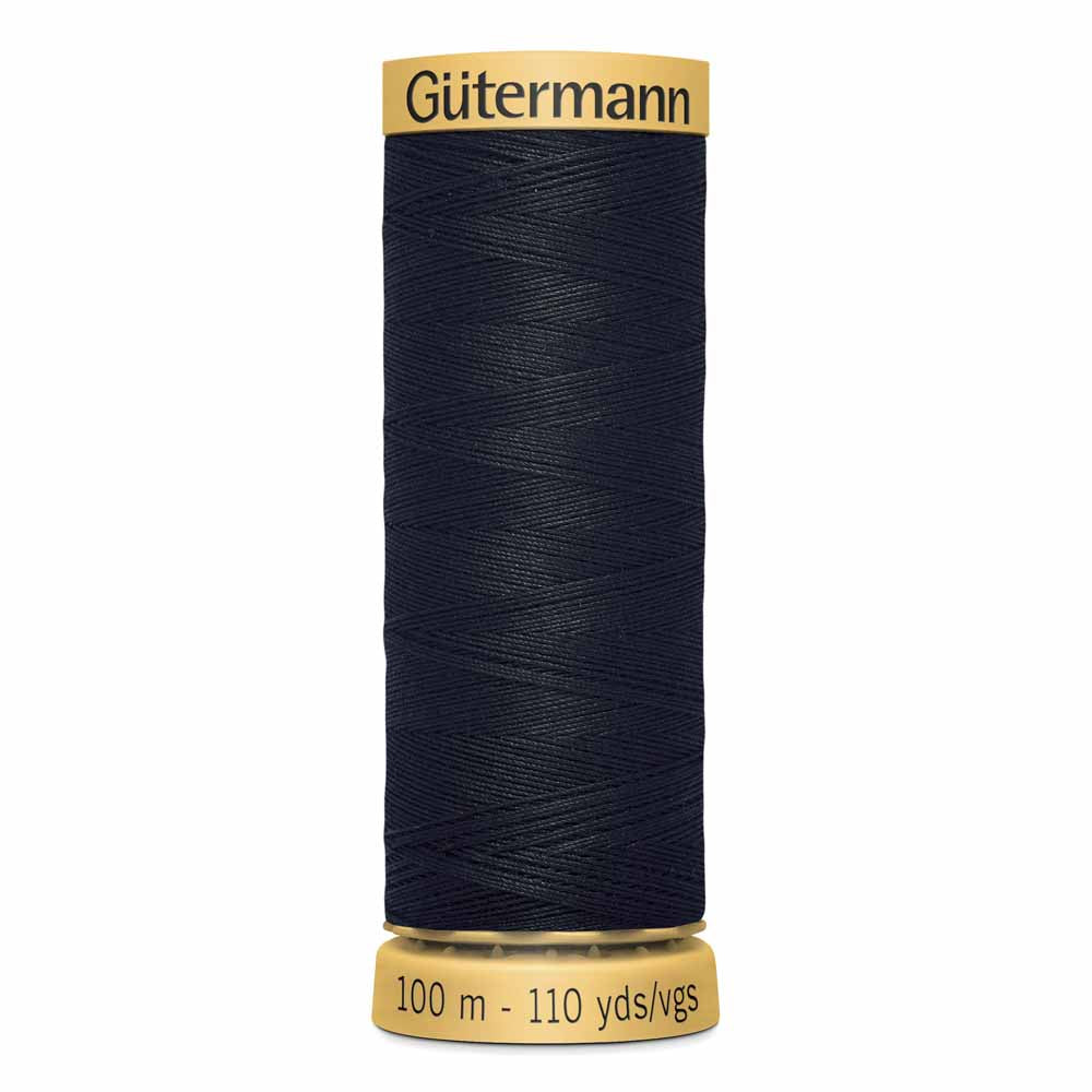 Fil 100% Coton GÜTERMANN 100m - #1001 - Noir