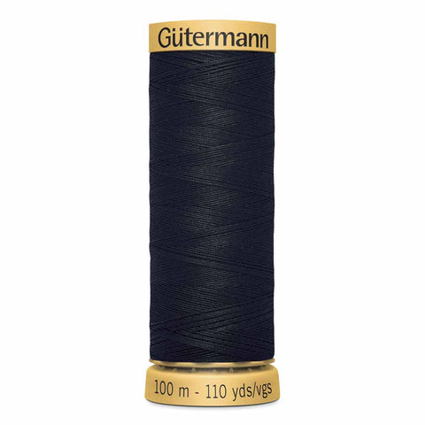 Fil 100% Coton GÜTERMANN 100m - #1001 - Noir
