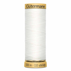 Fil 100% Coton GÜTERMANN 100m - #1006 - Nouveau blanc