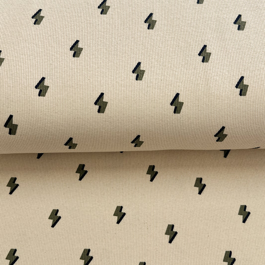 Éclairs - Jersey côtelé imprimé biologique