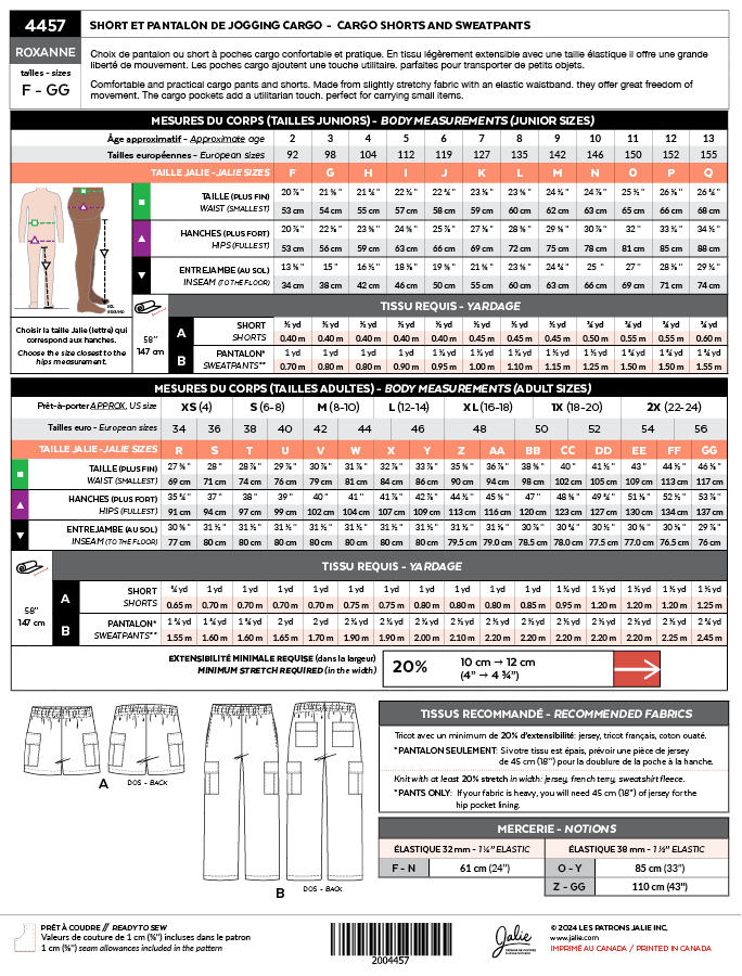 ROXANNE (4457) - JALIE - Short et pantalon de jogging cargo