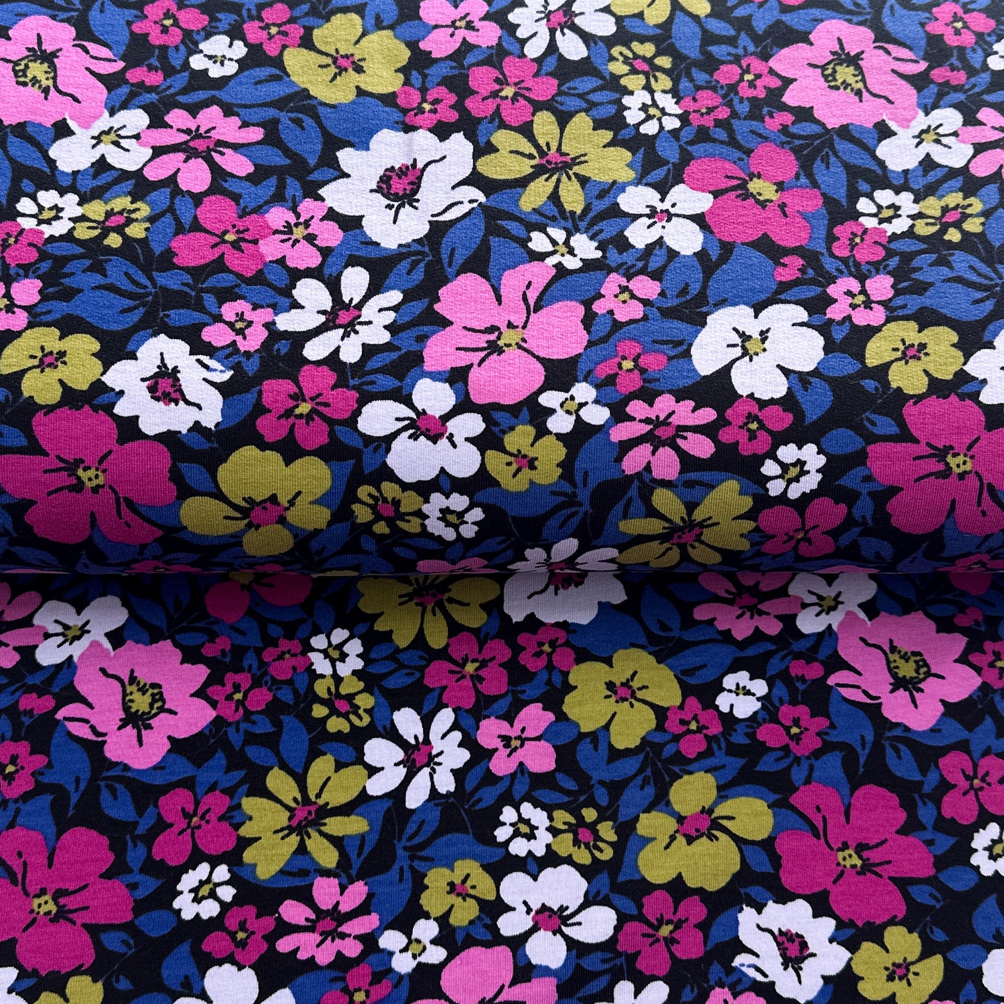 Floraison bordeaux - French Terry imprimé