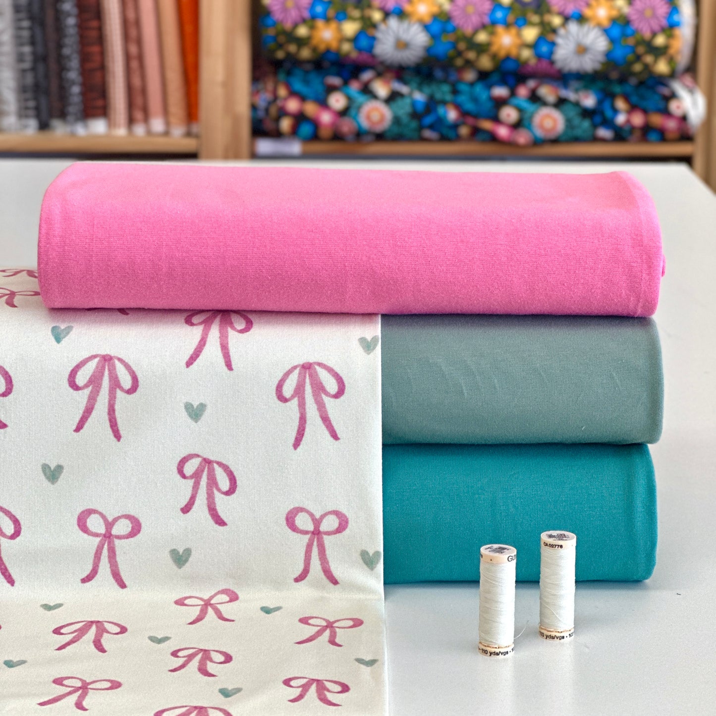 Boucles écru - French Terry brossé imprimé