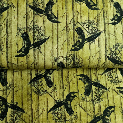 Oiseaux noirs - Jersey imprimé