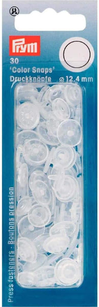 Plastic snap buttons 12.4mm PRYM - Transparent - pack of 30