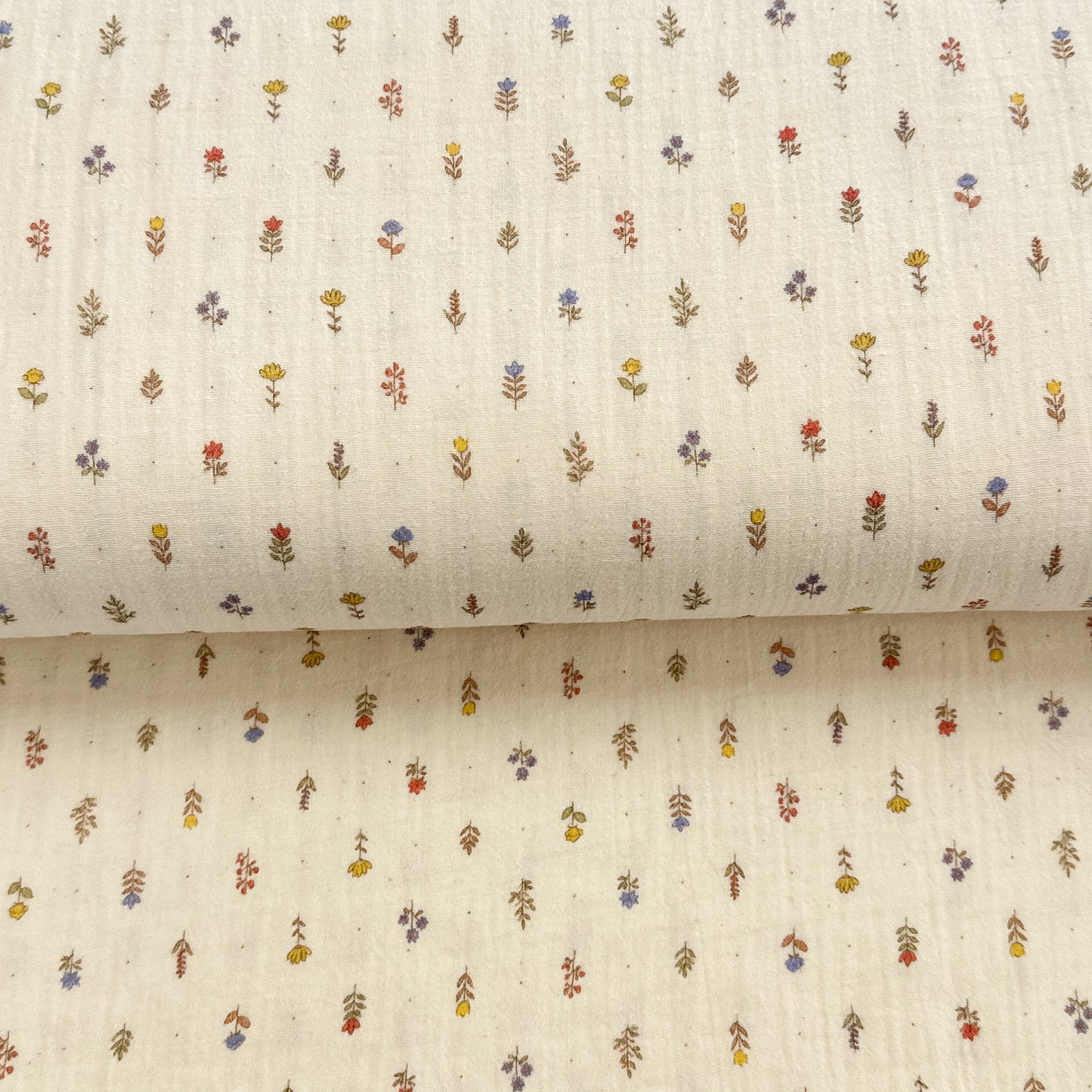 Minis fleurs - Mousseline de coton biologique