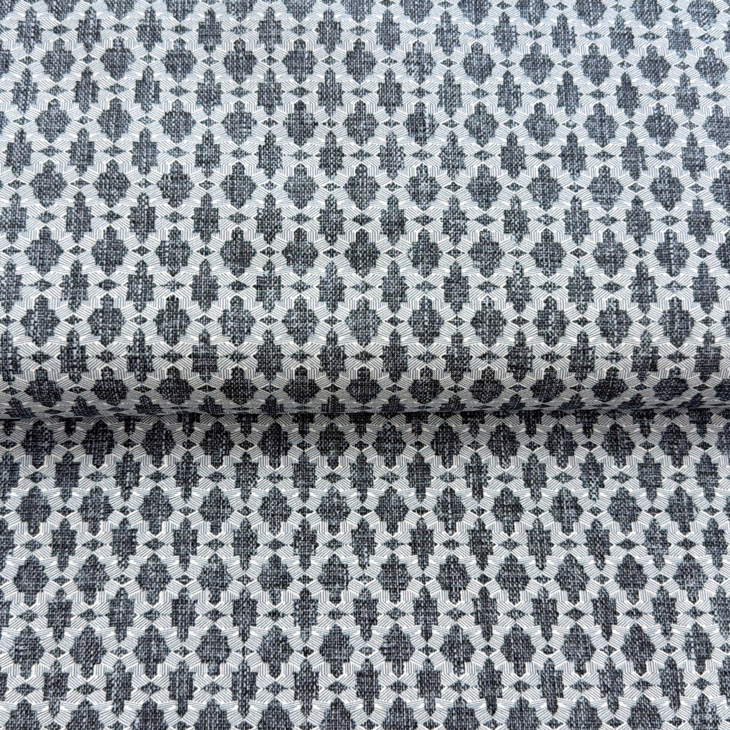 Géo Gris-bleu - Figo Fabrics - Coton courtepointe imprimé