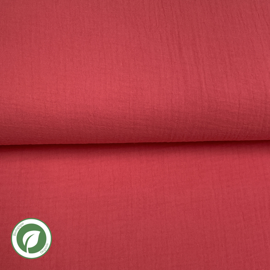 Coral - Double gauze organic cotton muslin