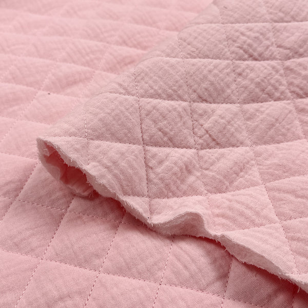 Rose - Double gaze matelassée carreauté réversible