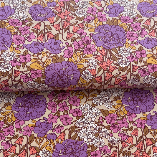 Douce récolte beige - Jersey imprimé