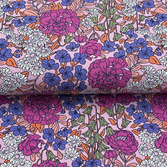 Douce récolte rose - Jersey imprimé