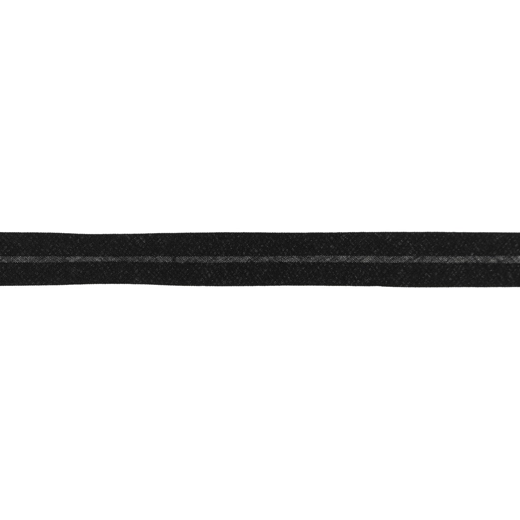 Black - 20mm single-fold cotton bias binding