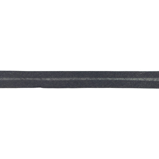 Anthracite - Biais de coton 20mm simple pli