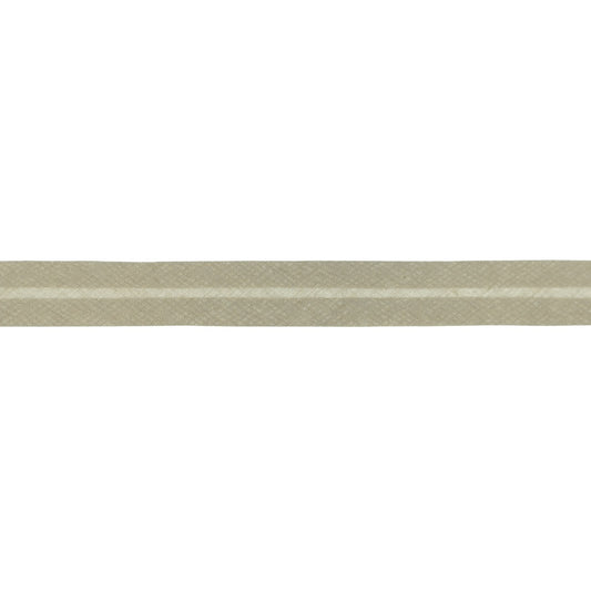 Taupe - Biais de coton 20mm simple pli