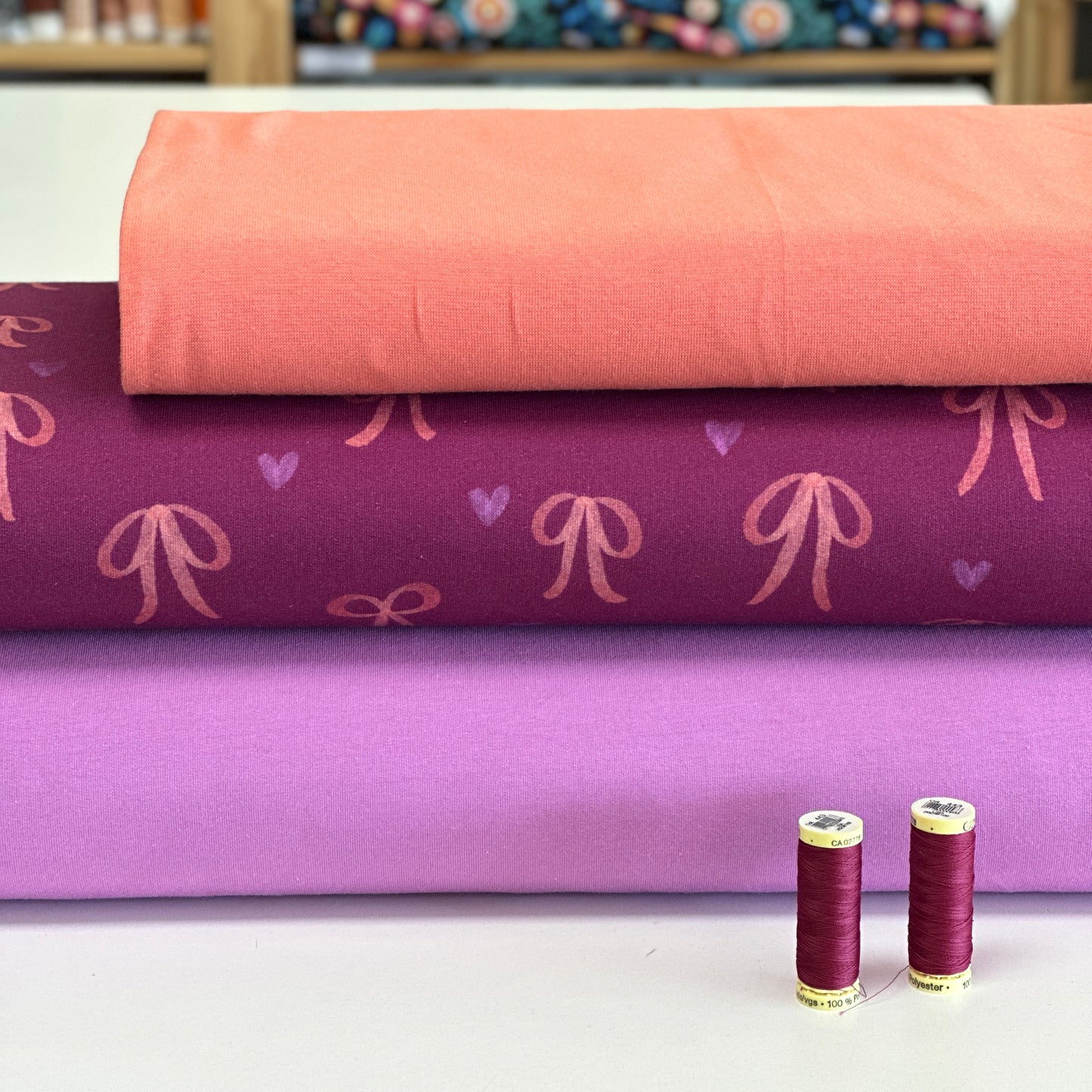 Boucles bourgogne - French Terry brossé imprimé