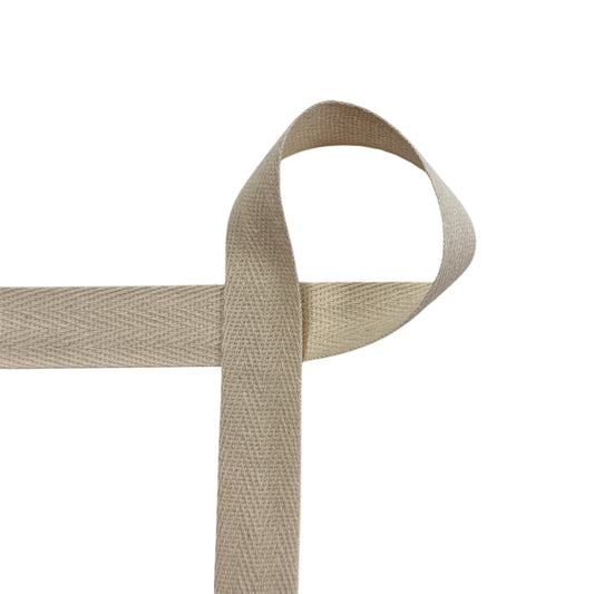Écru - Ruban sergé (Twill) 20 mm