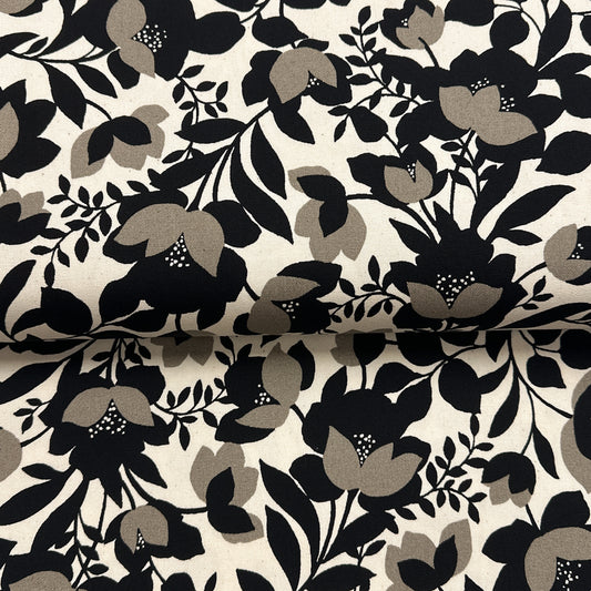 En fleurs écru - Canevas imprimé