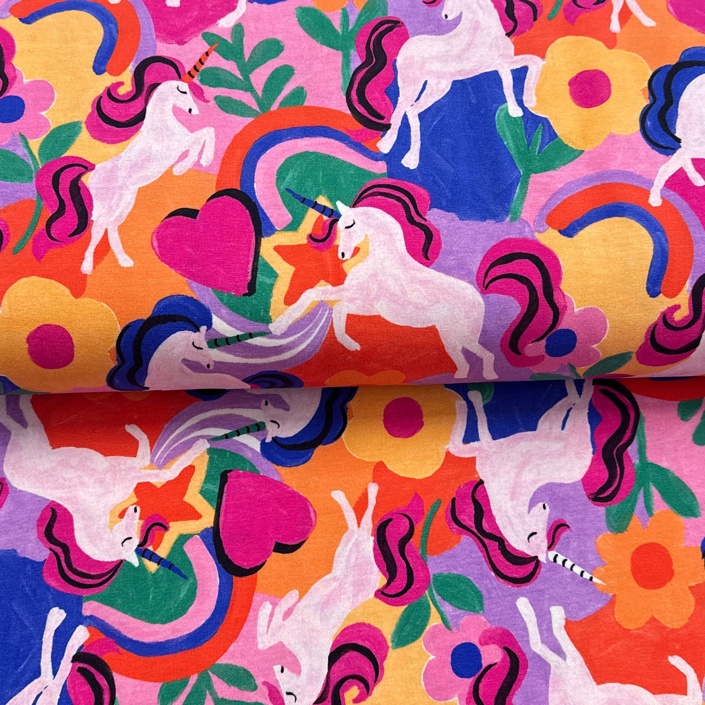 Licornes multicolore - Jersey imprimé digital