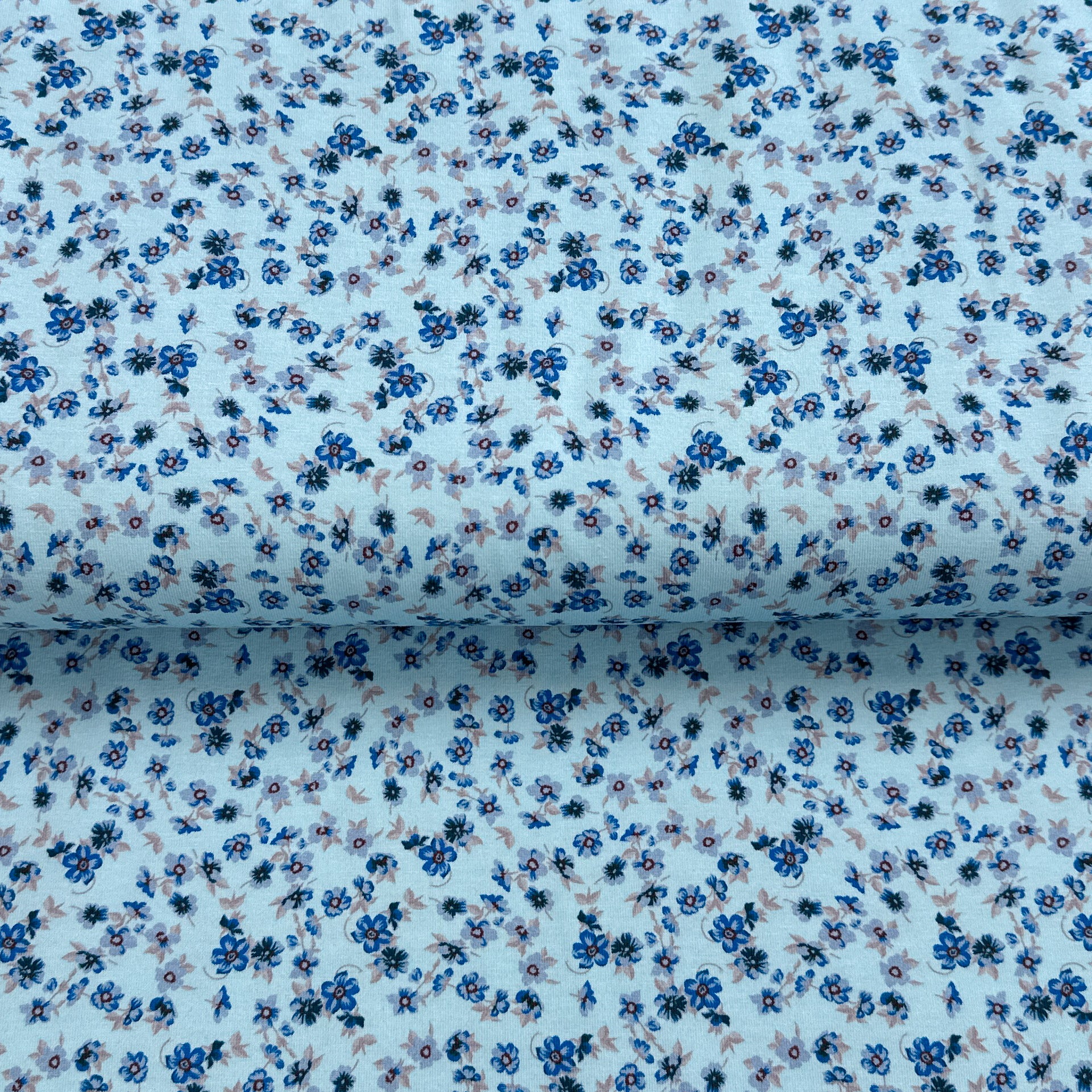 Milles fleurs bleu - Jersey imprimé