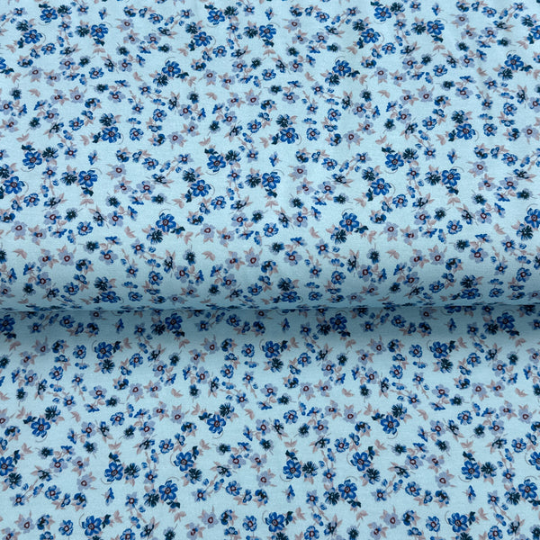 Milles fleurs bleu - Jersey imprimé