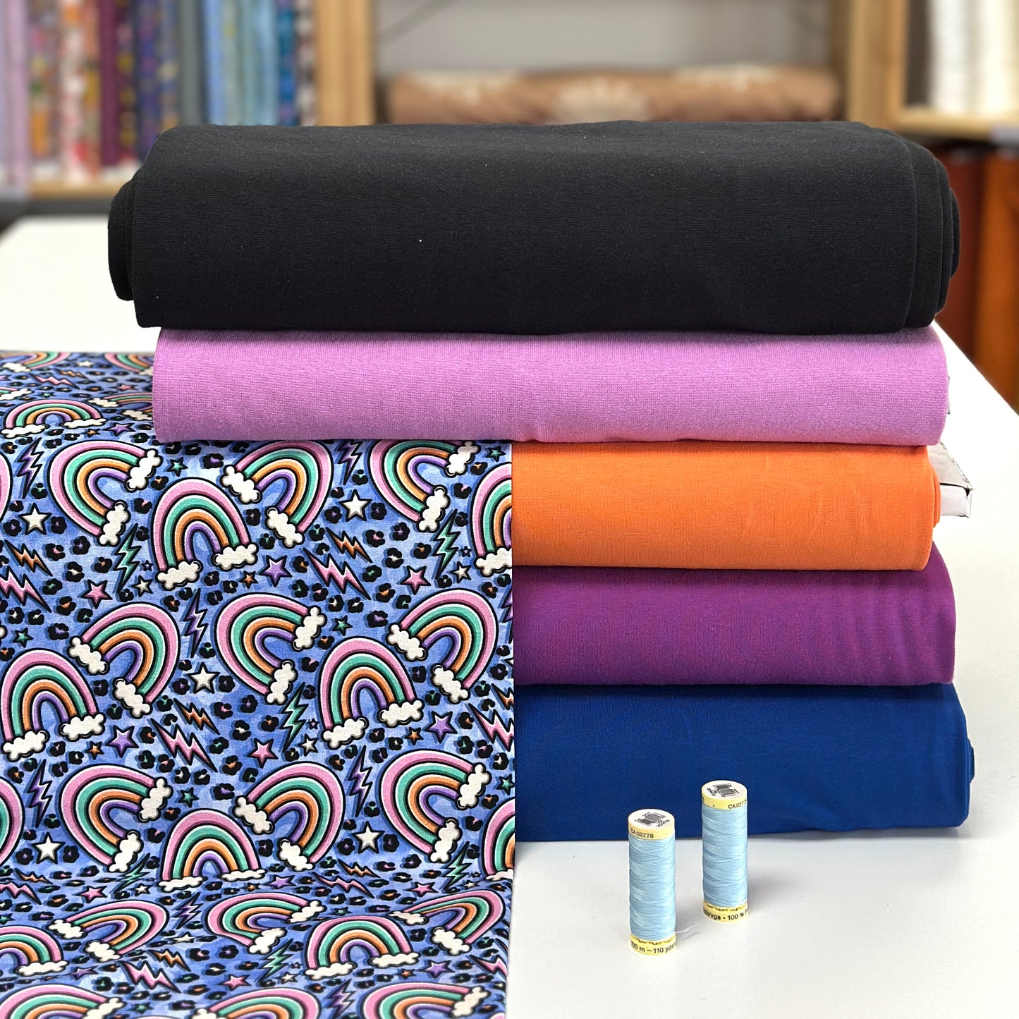 Rainbow and blue leopard - NON NON OUI - Printed jersey