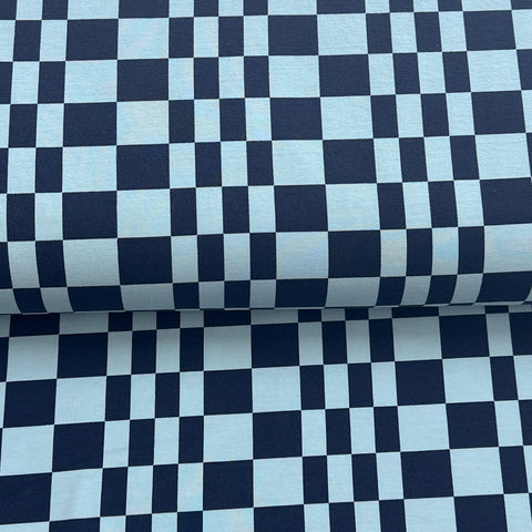 Carreaux cool bleu  - Jersey imprimé