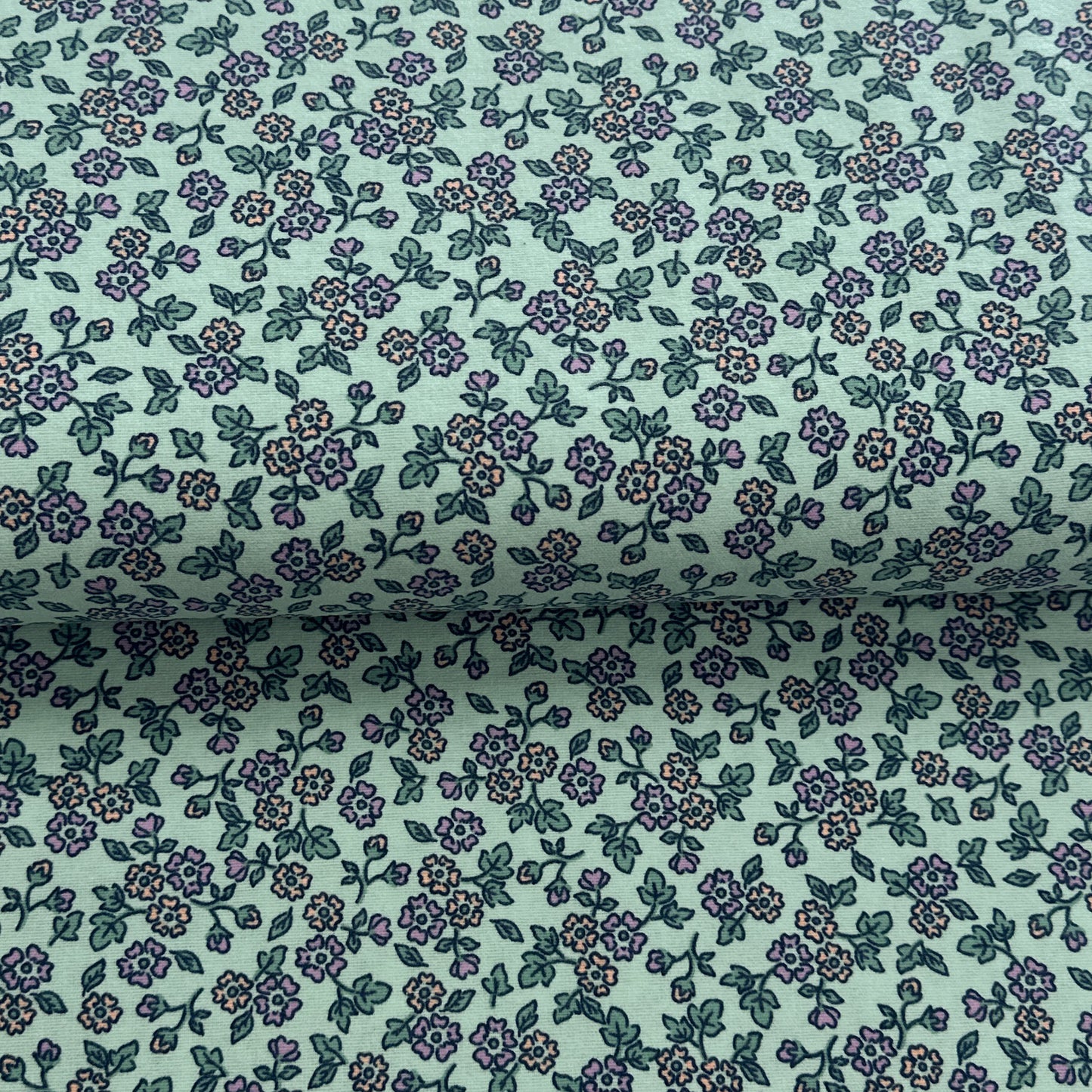 Fleurs menthe - Flanelle