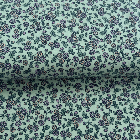 Fleurs menthe - Flanelle