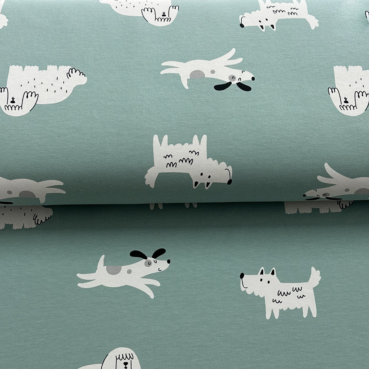 Fin de rouleau 72 cm - Chiens bleu - French Terry imprimé