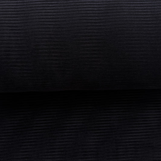 Noir - Jersey velours côtelé