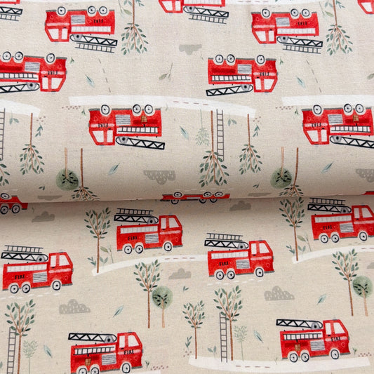 Camion de pompier beige - Jersey imprimé