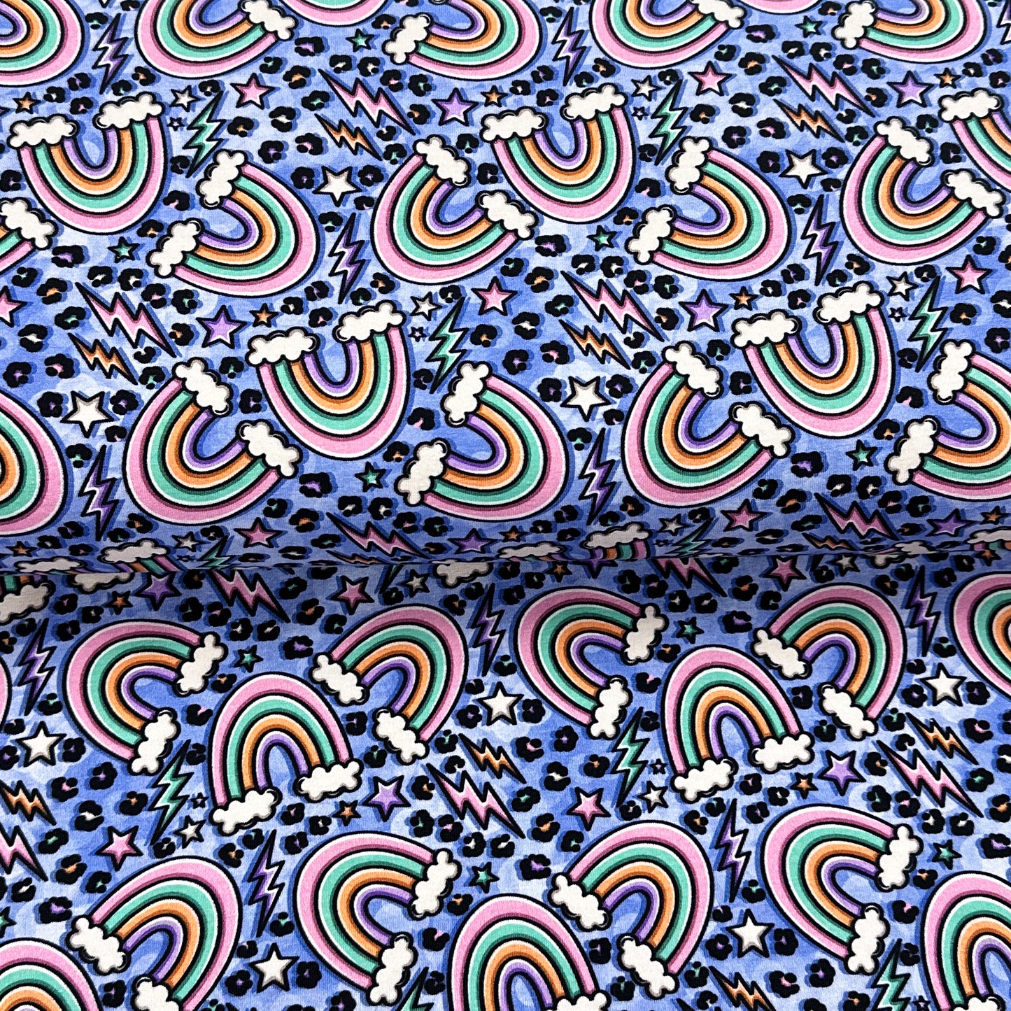 Rainbow and blue leopard - NON NON OUI - Printed jersey