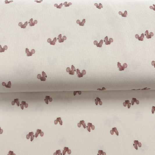 Écureuils - Jersey côtelé imprimé