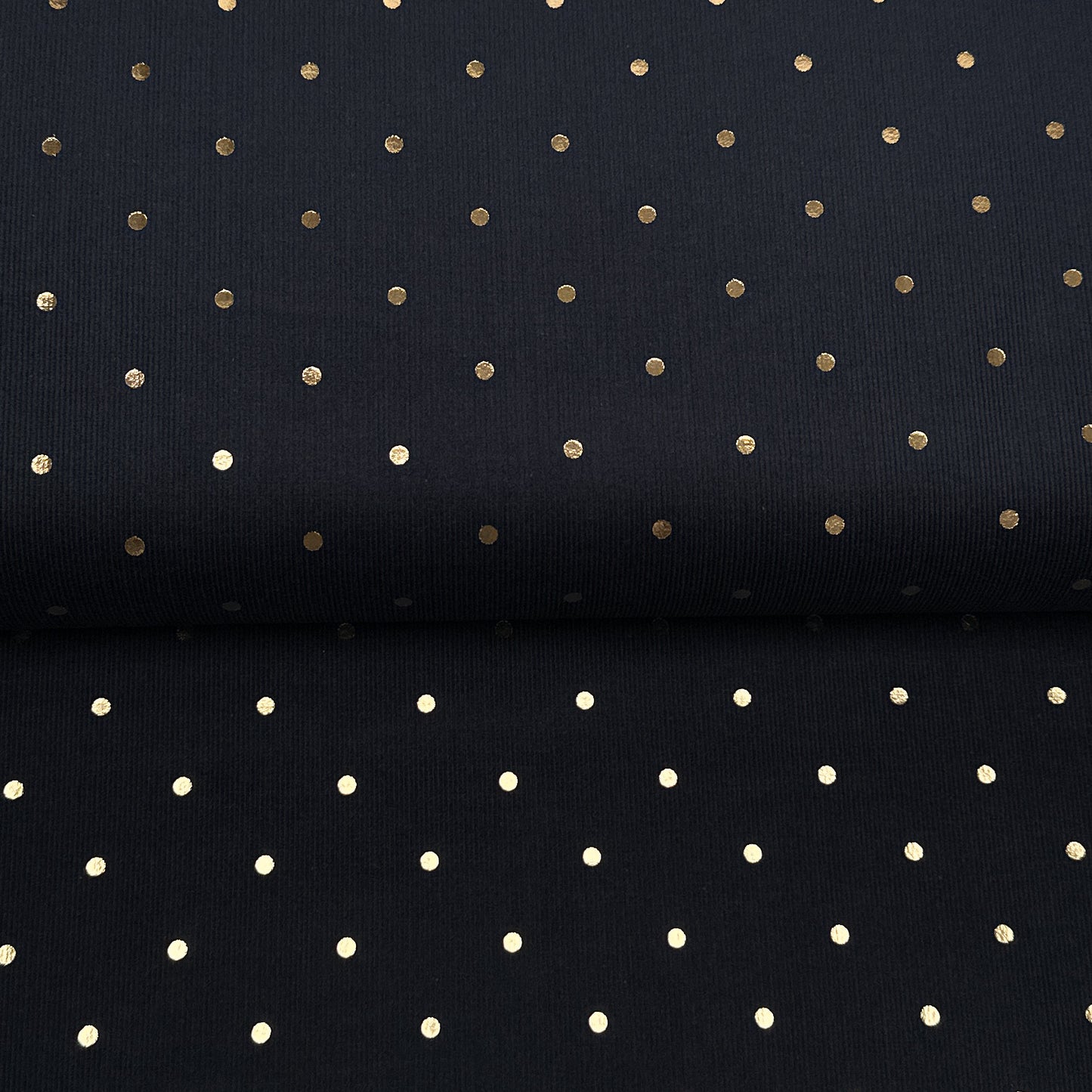 Marine pois dorés - Velours côtelé (corduroy)