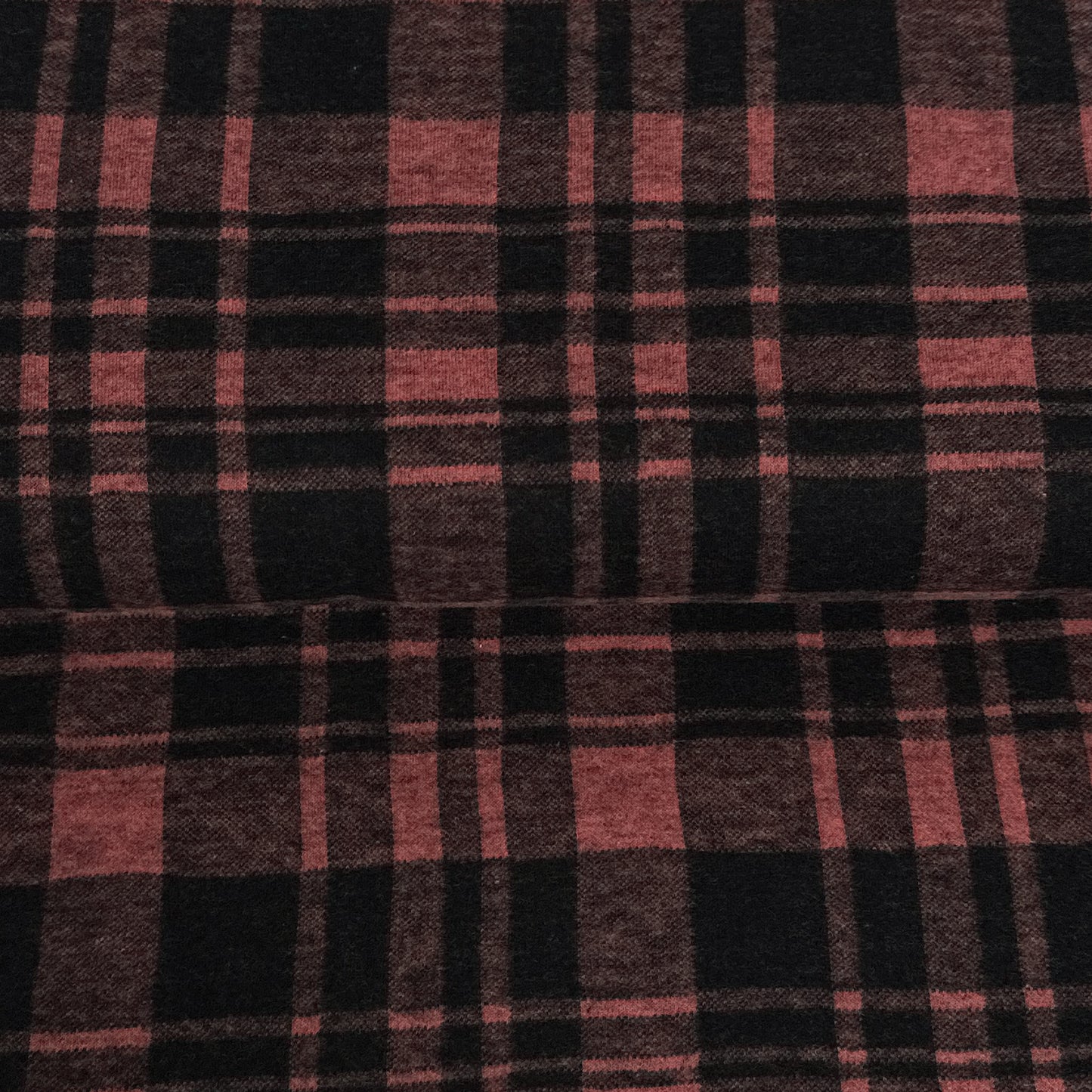 Fin de rouleau 36 cm - Carreaux rose rouille - Jacquard jersey