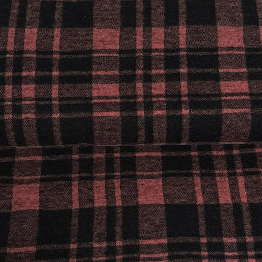 Fin de rouleau 36 cm - Carreaux rose rouille - Jacquard jersey