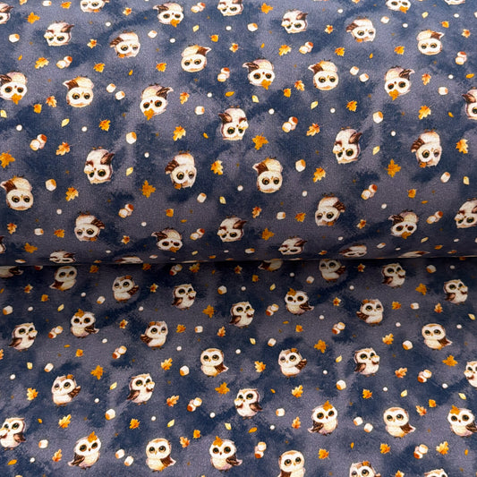 Blue owls - Printed Alpine Fleece