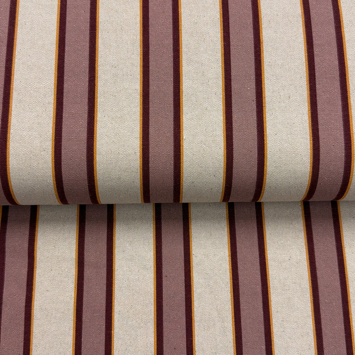 Pink Striped Linen-Look - Printed Canvas