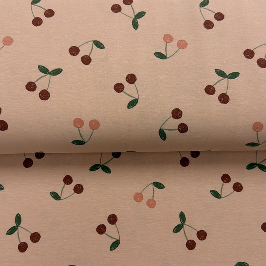 Cerises rose - Jersey imprimé