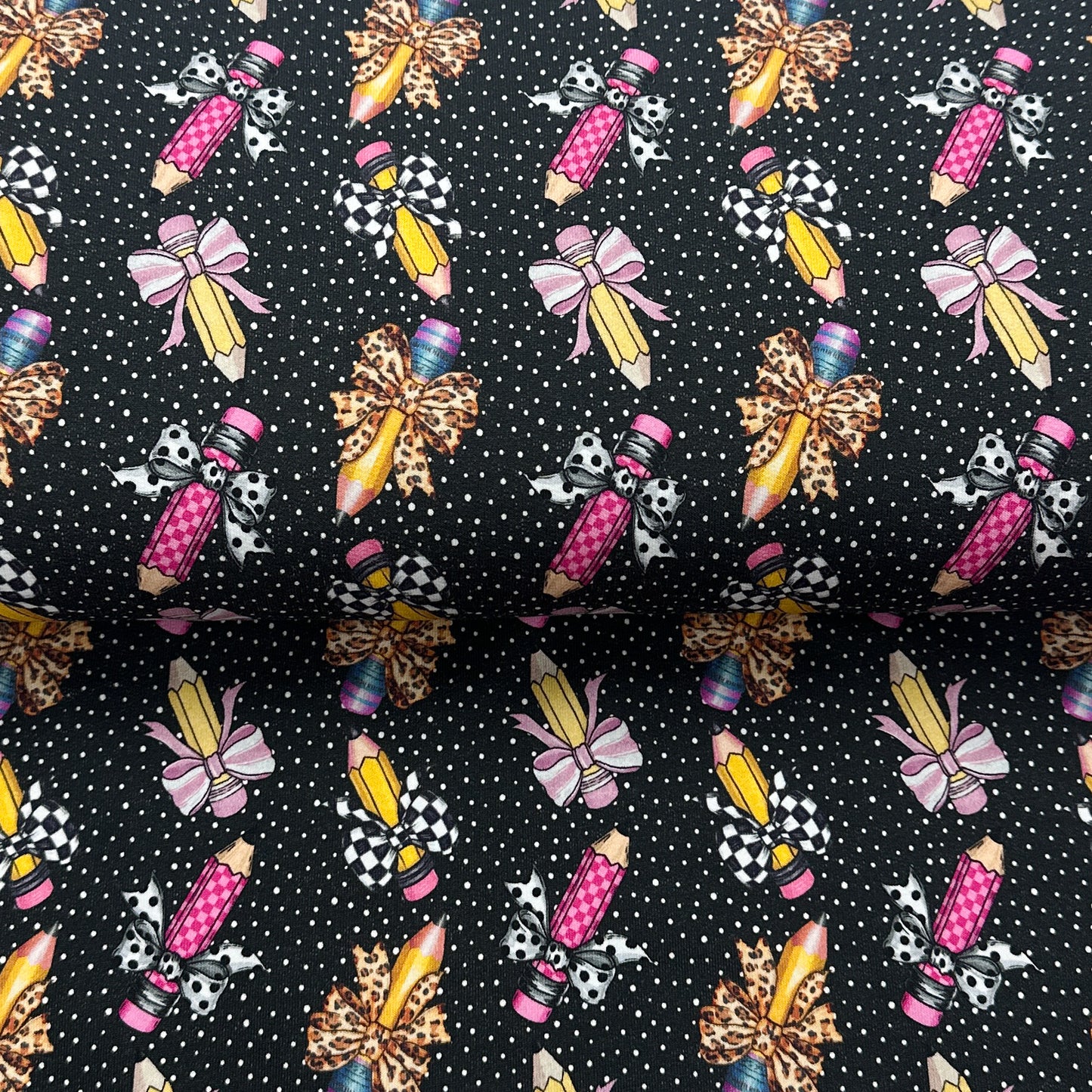 Crayons et boucles - French Terry brossé imprimé