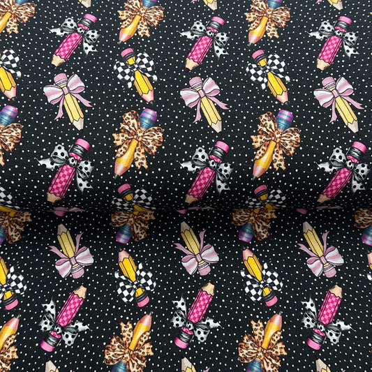 Crayons et boucles - French Terry brossé imprimé