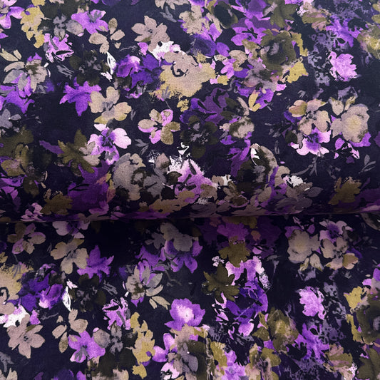 Aquarelle violet - French Terry brossé imprimé digital