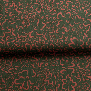 Fleurs sauvages vert - Popeline imprimée
