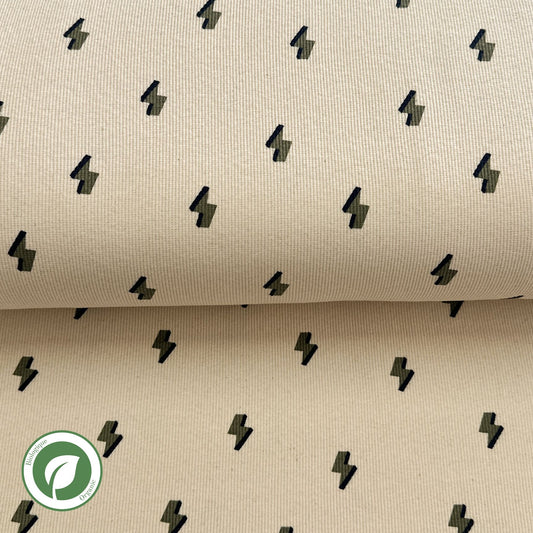 Eclairs - Organic Printed Ribbed Jersey