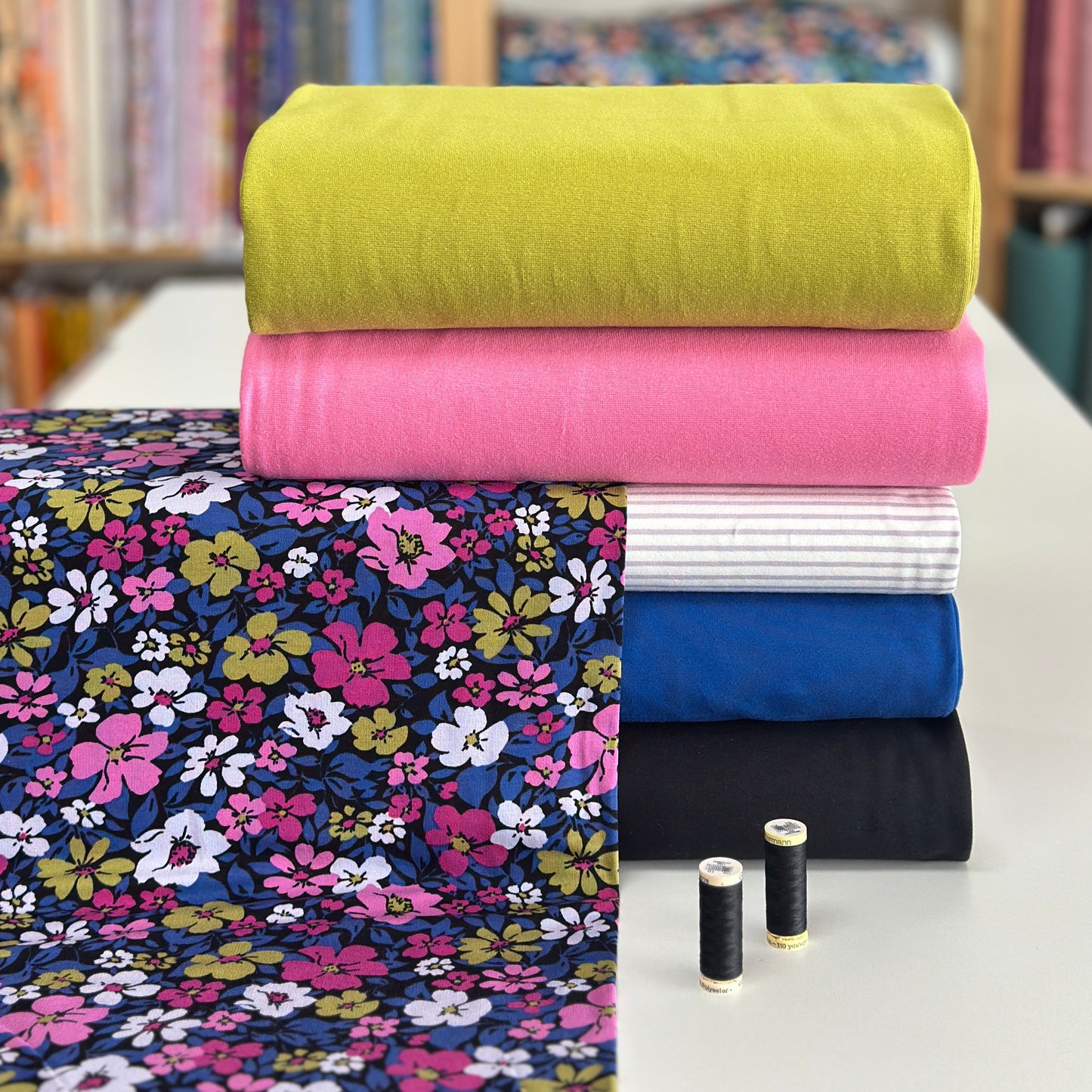 Floraison bordeaux - French Terry imprimé