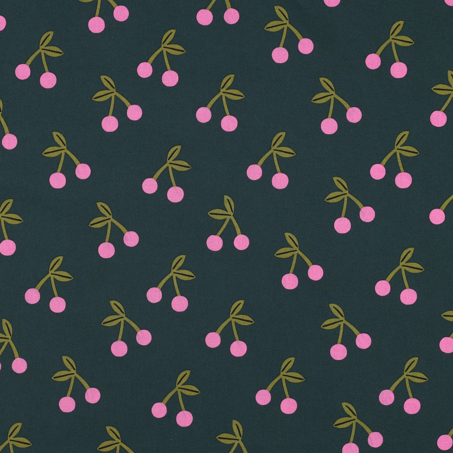 Cerises vert - Coton enduit