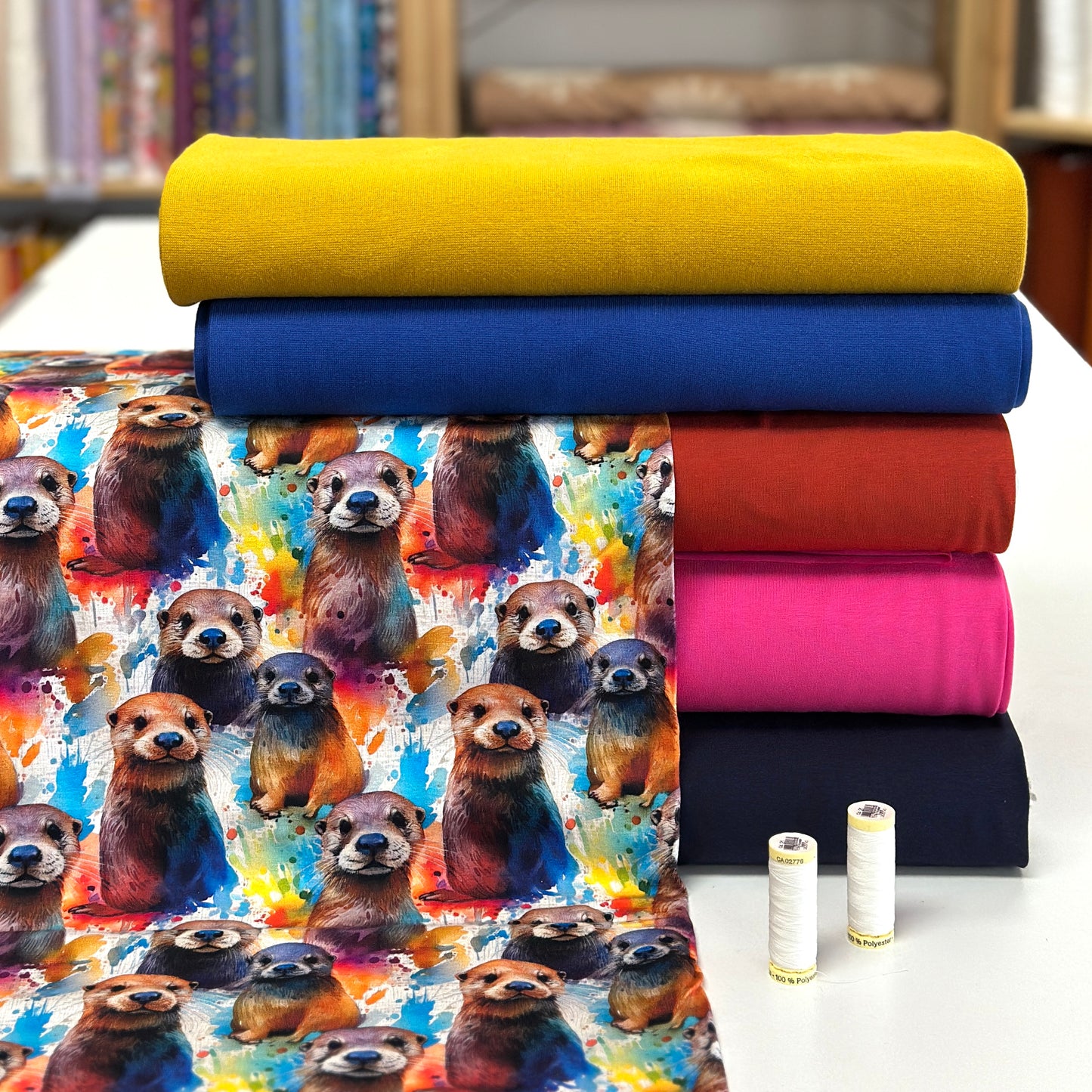 Colorful otters - NON NON OUI - Printed jersey