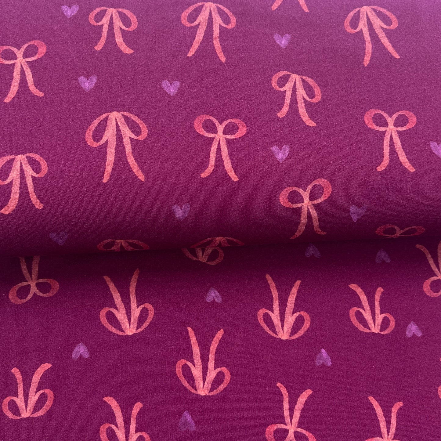 Boucles bourgogne - French Terry brossé imprimé