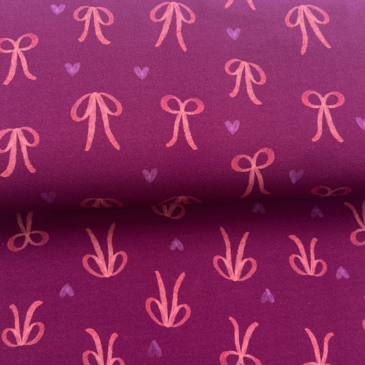 Boucles bourgogne - French Terry brossé imprimé