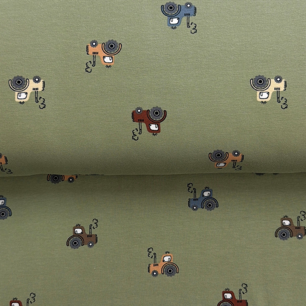 Tracteurs olive - Jersey imprimé